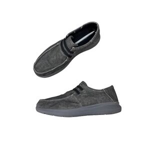 Ariat Hilo Shoes Washed Black Canvas Charcoal Slip On Sneaker Men's Size 12